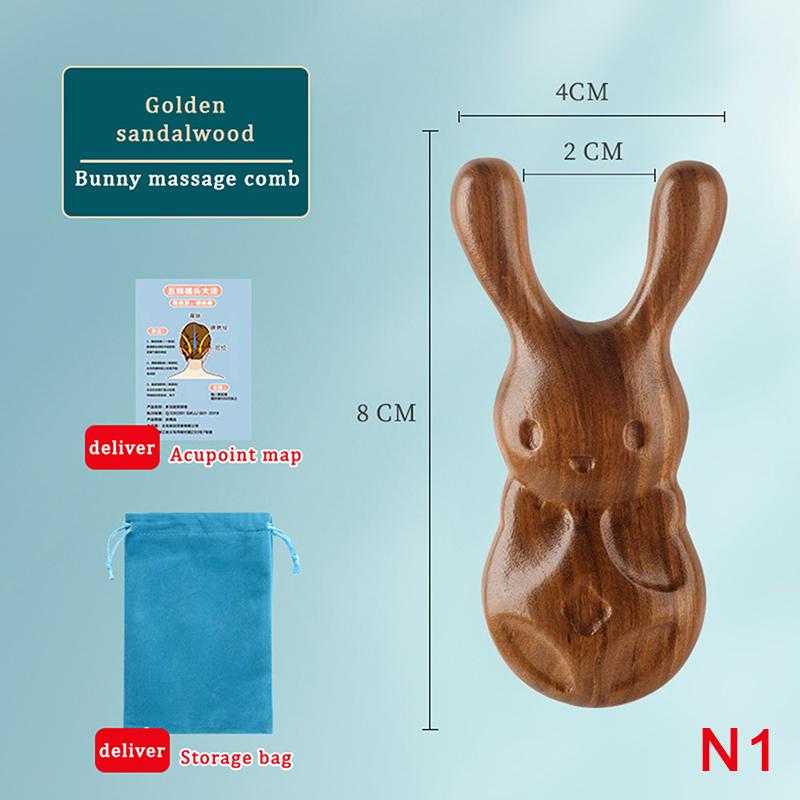1Pcs Body Meridian Massage Comb Sandalwood Widen Tooth Comb Acupuncture Therapy Blood Circulation Animal Shape With Acupoint Map