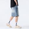 Sommer Dünne Coole Denim Shorts Herren Amerikanisch Retro Locker Gerade Fünf-Punkt-Hose