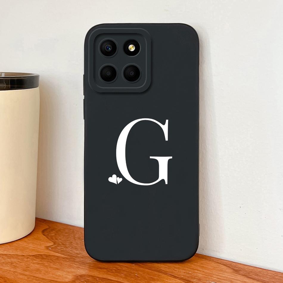 For Honor X8 X8A X8B X8C Case Simple Heart Letters Full Protection Phone Cases For Honor X 8 5G Soft Liquid Silicone Back Covers
