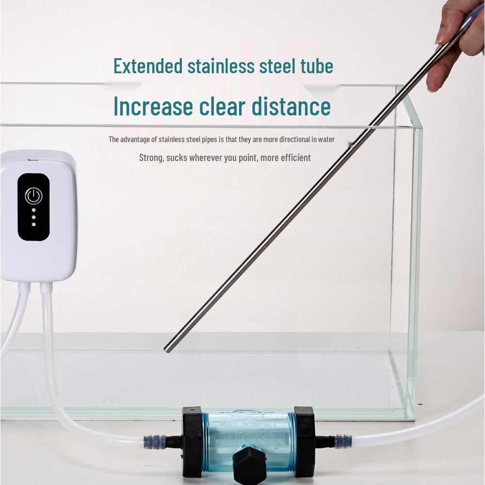 Electric Aquarium Siphon Cleaner: Rechargeable Turtle & Fish Waste Suction Tool