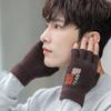 Warm Half Finger Gloves Men Exposed Fingers In Winter Half Fingerless Cycling and Driving Thick Wool Knitted Fingers To Prevent Cold
