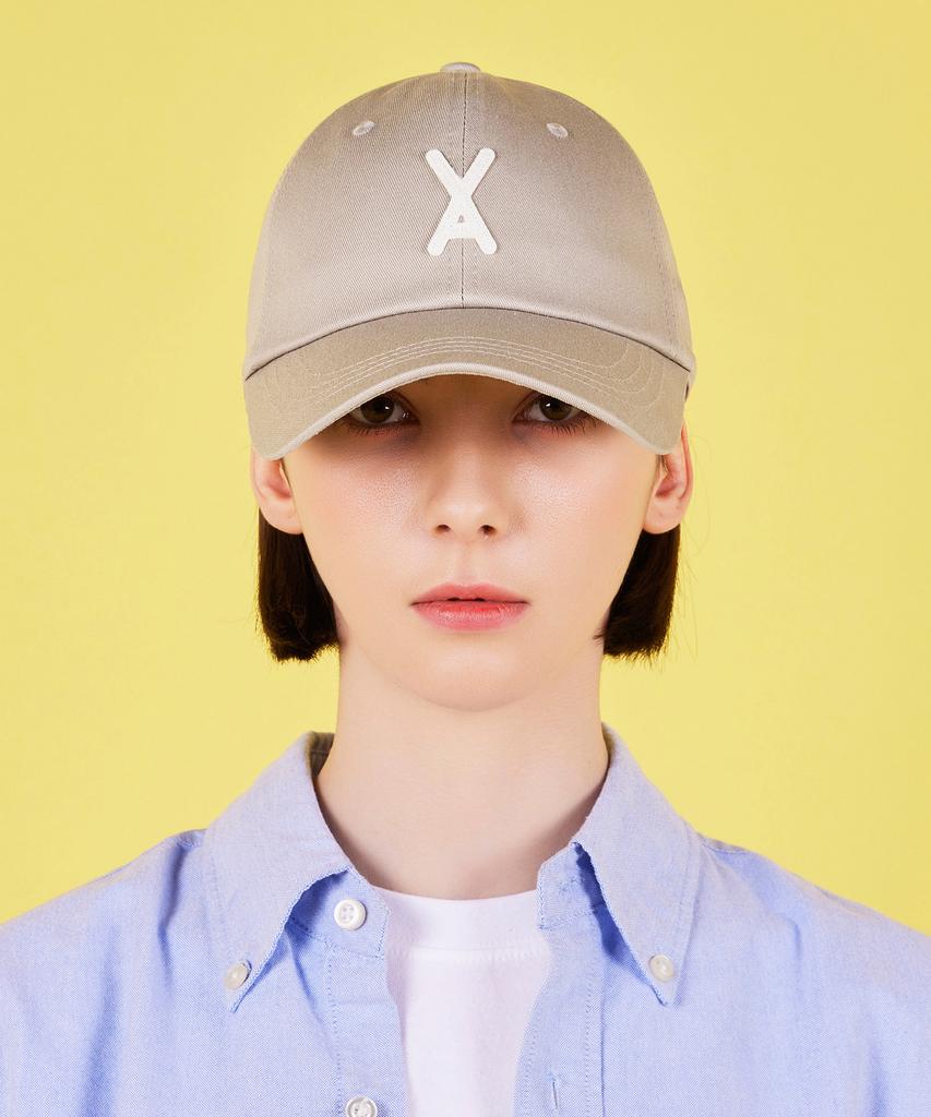 Bajal Va Applique Oversized Ball Cap Beige