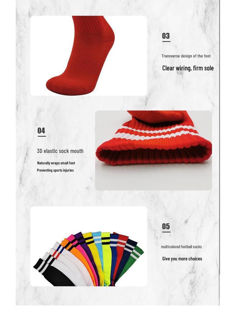 Adult and Children's Thickened, Shock-Absorbing, Wear-Resistant Long Football Socks