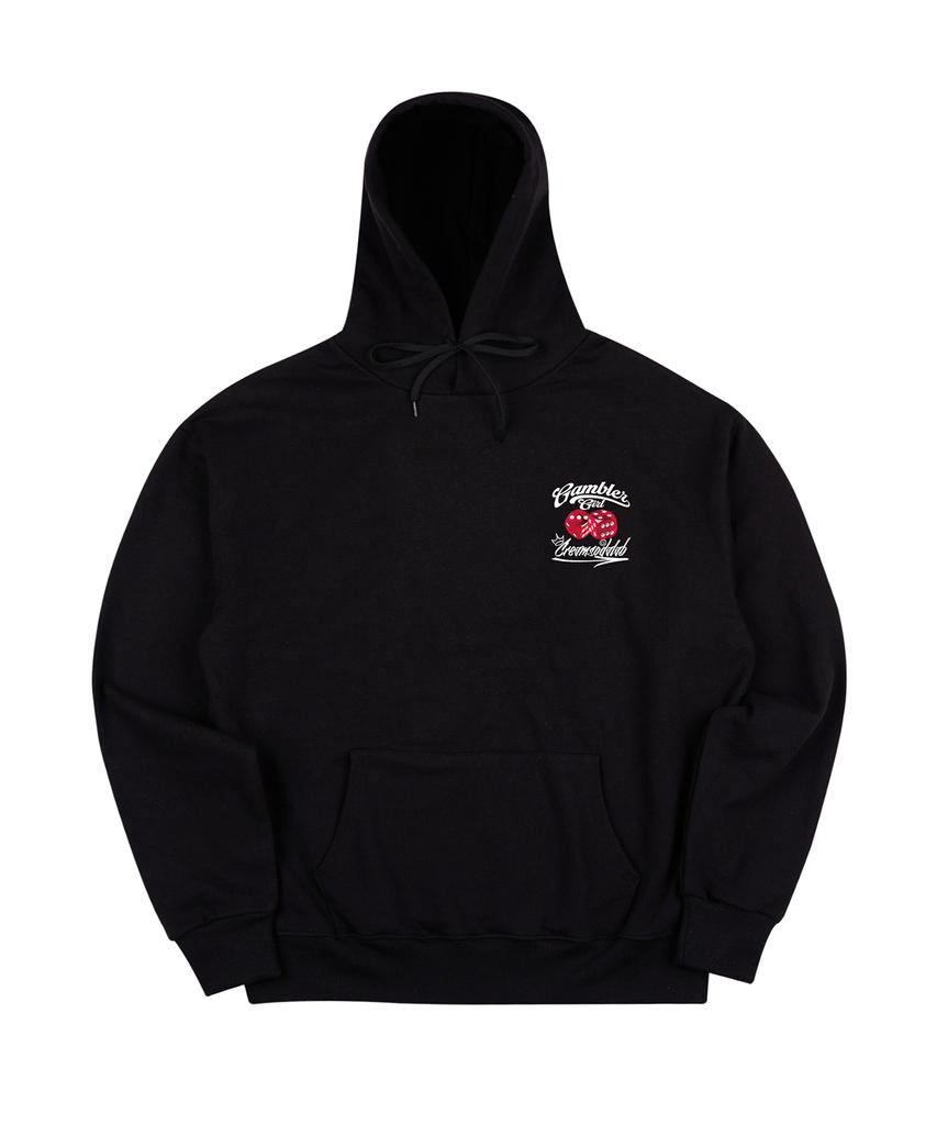 Gambler Girl Red Dice Black White Hoodie