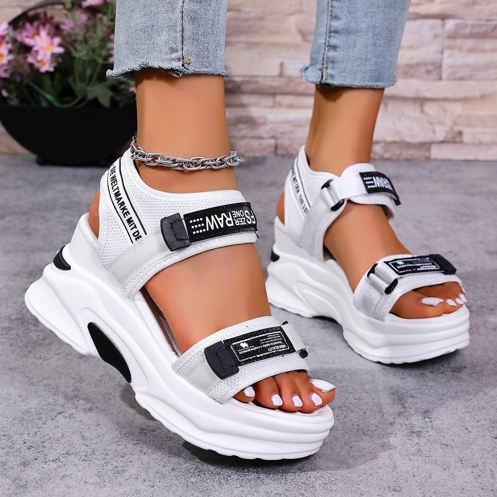 Fashion Women Platform Wedge Sandals Summer Fashion New Comfortable Shoes for Women Light Casual Velcro Beach Sandals Zapatos De Mujer