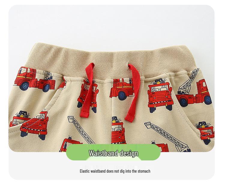 Summer Children's Cartoon Print Shorts & T-Shirt Set - European & American Style, Two-piece.