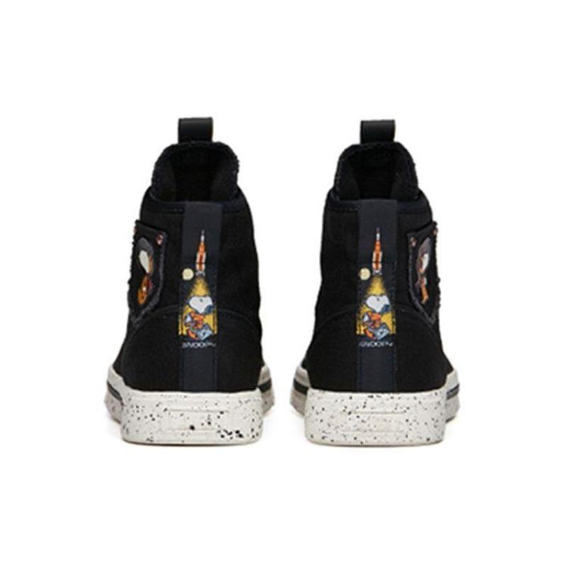 Anta Snoopy X Zapatillas de Skate Lona Caña Alta Zapatillas Mujer Negro 922138604-2