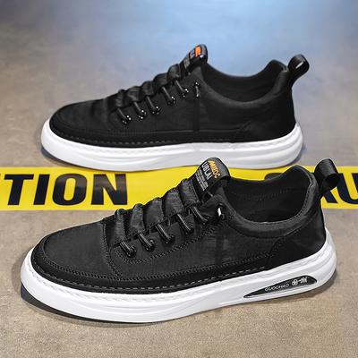 FashionLace-Up Leather Fashion Men Driving Shoes 2024 New Arrival Breathable Mens Sneakers All-match Non-Slip Men's Vulcanize Shoes