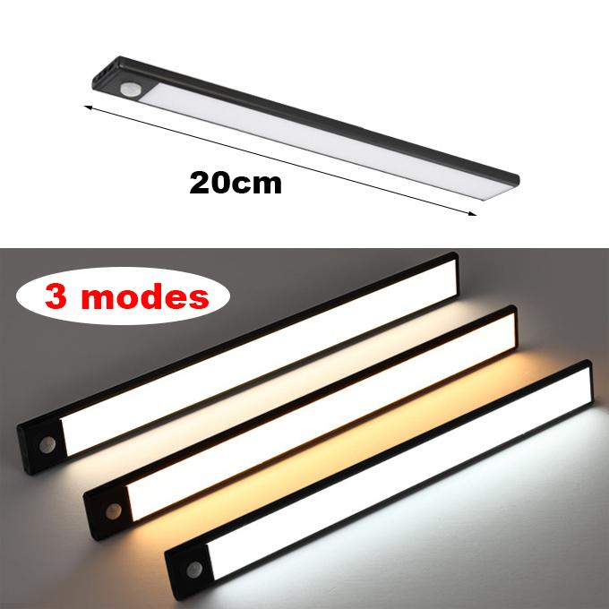 LED-Bewegungsmelder-Licht, kabellos, wiederaufladbar über USB, Streifen, Nachtlicht, Bewegungsmelder für den Innenbereich, Schrank, Flur, Treppenhaus-Licht