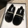 Mao Mao shoes women's autumn and winter velvet pearl non-slip bow Doudou shoes warm women's cotton shoes