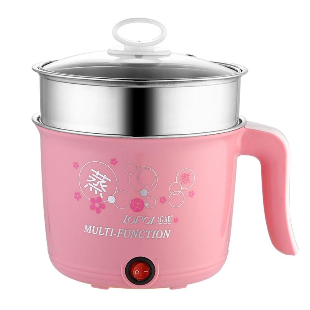 

Низкопотребляющая кастрюля с пароваркой из нержавеющей стали, нагревательная сковорода, многофункциональная кастрюля, арендный дом pink-with steamer