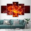 Canvas Painting Fire abstract flowers 5 Pieces Wall Art Painting Modular Wallpapers Poster Print for living room Home Decor