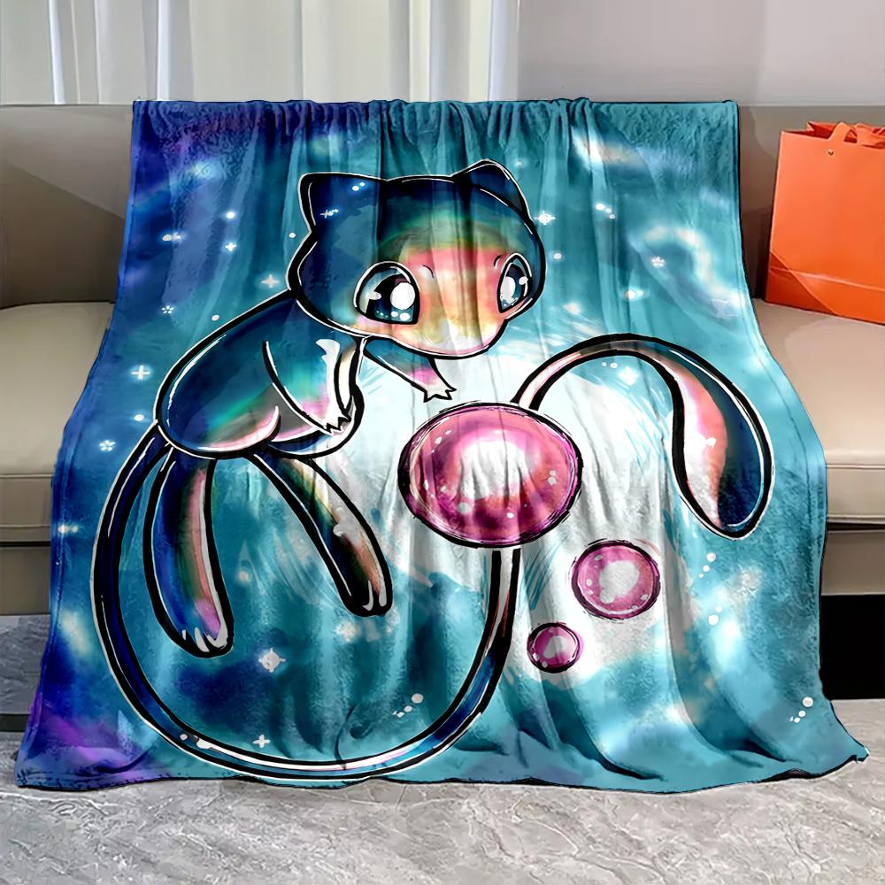 Best Seller! Pokemon-mew Printed Blanket Soft Cozy Blanket for Couch Sofa Bed Lounging, Ideal Gift for Women Mom Teacher Friends