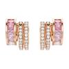 Swarovski Connexus Large Circle Hollow Ring Design Cubic Zirconia Earrings Unisex Earrings Gold Pink 5741333