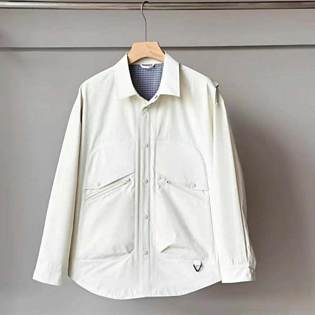 Spring New Fake Two-Piece Designer Lapel Tooling Men'S Shirt Jacket Spring And Autumn Fashion Versatile Top Tide