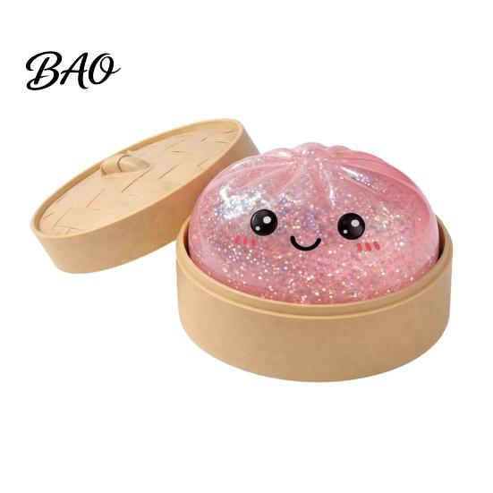 Glitzer-Quetschspielzeug Dampfbrötchen-Spielzeug, Niedliche Knödel-Stressabbau-Ball, Angstlösende Langsam aufsteigende Dekompression für den Schreibtisch, Kawaii Fidget-Geschenk zum Quetschen