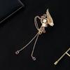 Left Ear Right Ear Sweet Alloy Elf Ear Clip Elf Ear Crystal Long Tassel Earrings Charm No Piercing Wings Ear Cuff Girls