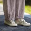 Johnature Women Vintage Bloomers Pants Summer Chinese Style Solid Color Trousers Pockets Soft Pants