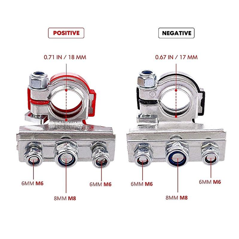 1Pair 12V 24V Automotive Car Top Post Battery Terminals Wire Cable Clamp Terminal Connectors Car Accessories