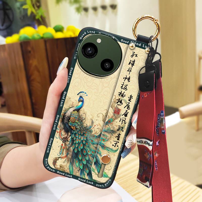 Wrist Strap Lanyard Phone Case For Sharp Aquos R9/SH-51E Wristband Kickstand Waterproof Fashion Phone Holder Silicone