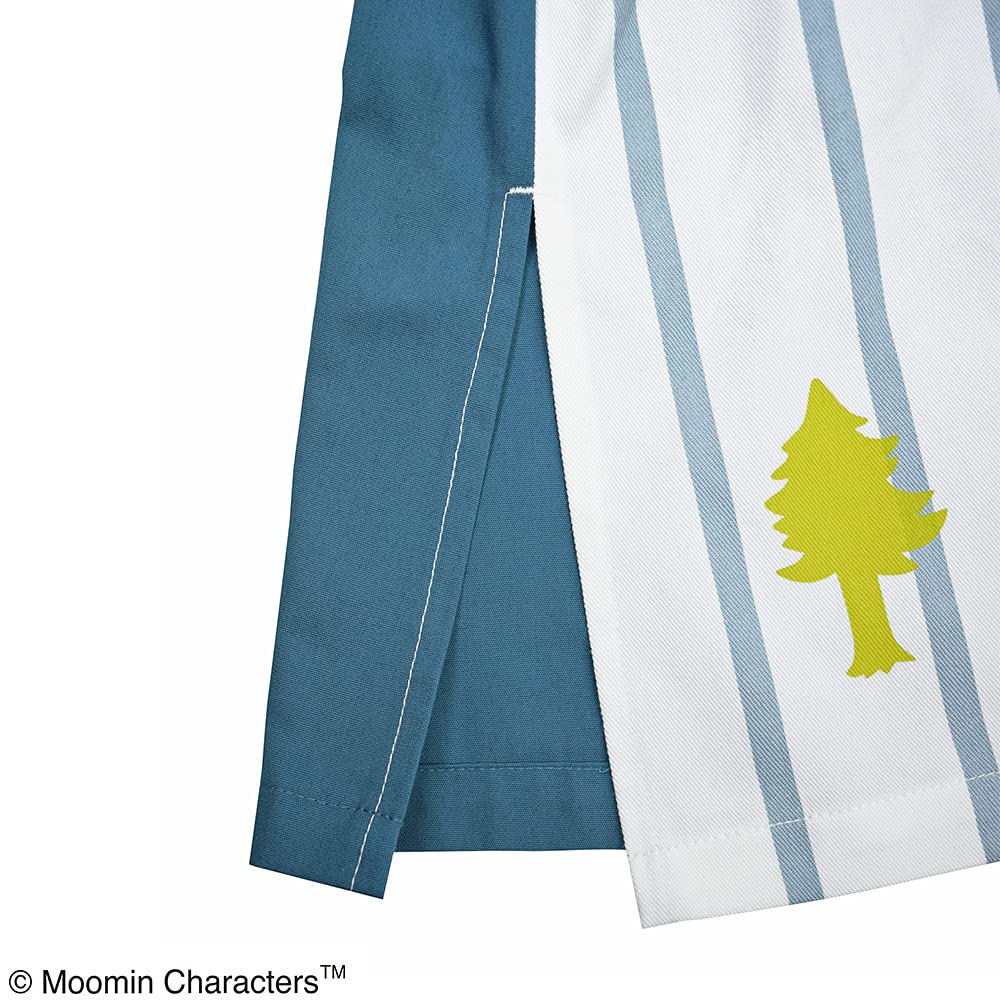 Saint Ladies Moomin Striped Navy Size Total 89cm Apron, (Unisex) [ST-IM0050], M-LL (Men's S-L), Bust Approx. 79-104cm, Length Approx.
