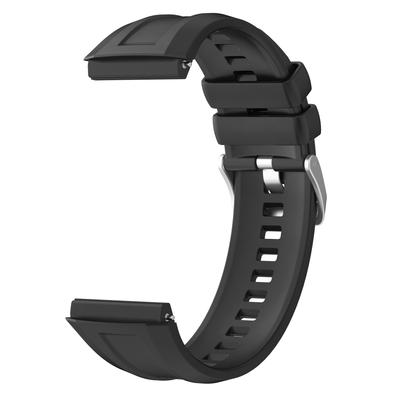 Bracelet de montre en silicone réglable avec boucle argentée pour Huawei Watch GT 5 Pro 46 mm