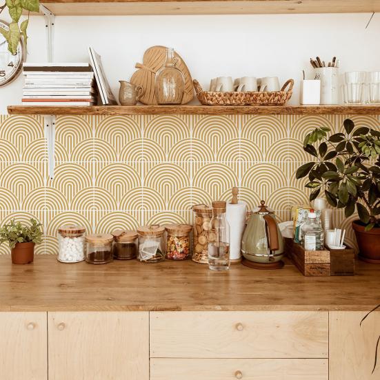 10/20/30/40/50Pcs Boho Wall Tile Sticker Waterproof Geometric Self-adhesive Decorative Decal Home Kitchen Bathroom Vinyl