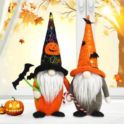 Halloween Faceless Doll, Ghost Bat Walking Stick Standing Doll Window Decoration Ornament