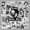 50 Black & White Gothic Punk Style Graffiti Stickers for DIY Suitcases, Notebooks, and Skateboards.