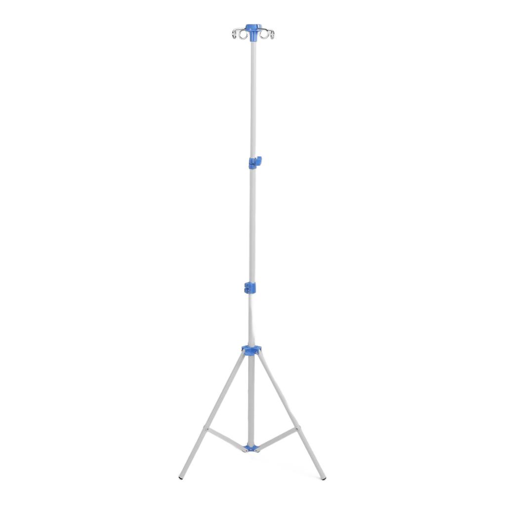 IV Pole Tripod Stand with 4 Hook Multifunctional Metal IV Pole Collapsible Stand IV Drip Bag Floor Stand for Travel Hospital 22mm