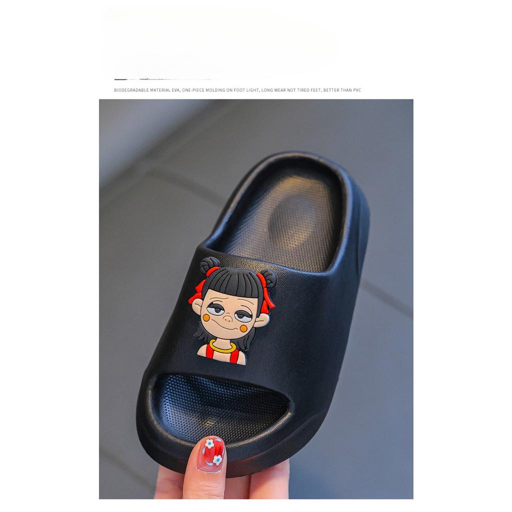 Children's Slippers Nezha for Boys, Summer New Style for Girls, Indoor Home Anti Slip Shower for Baby Boys, Cool Mop for Big Children