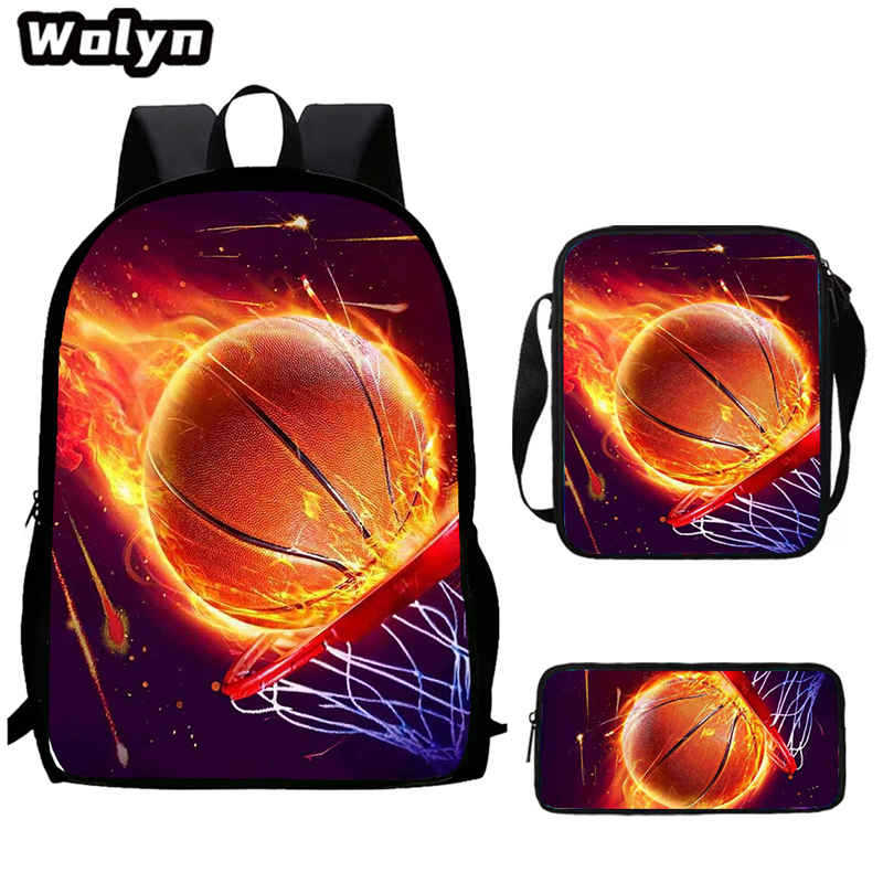 Basketball Basketball School Bag High Definition Printing Multifunctional Cross-Border Backpack