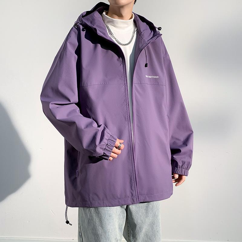 Men's and Women's Same Spring and Autumn Outdoor Waterproof Trend Fashionable Simple Versatile Hooded Elastic Jacket
