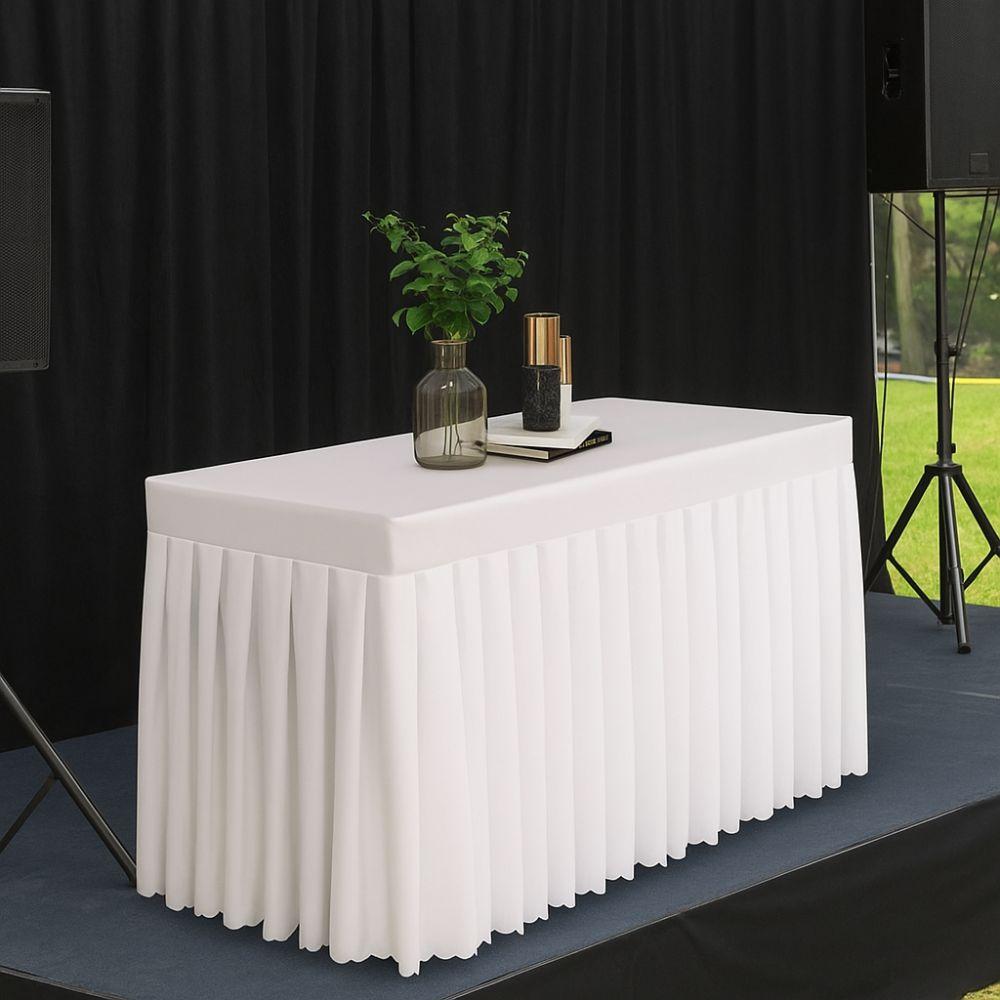 Soft Rectangle Table Skirts Thick Banquet Tablecloth Elastic Table Cloth  Wedding