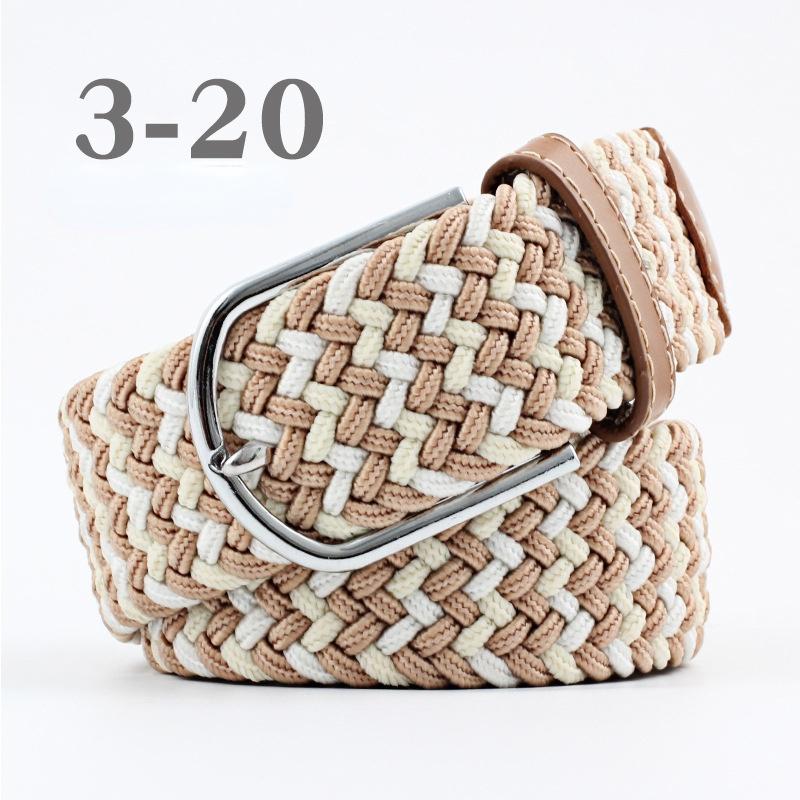 2026 New Fashion High Quality Explosive Women's Canvas Belt Men's Elastic Belt Casual Stretch Woven Pin Buckle Belt