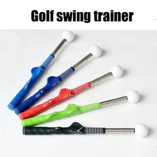 Retractable Golf Swing Training Aid Portable Grip Trainer with Click Feedback for Right And Left Handed Golfers Warm Up Stick