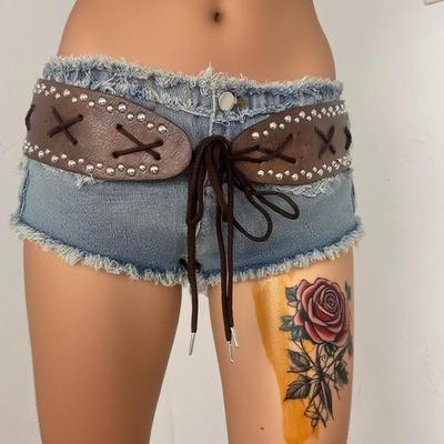 Spicy Girl Nightclub Punk Riveted Hand-woven Binding Belt Waistband, Versatile for Daily Use