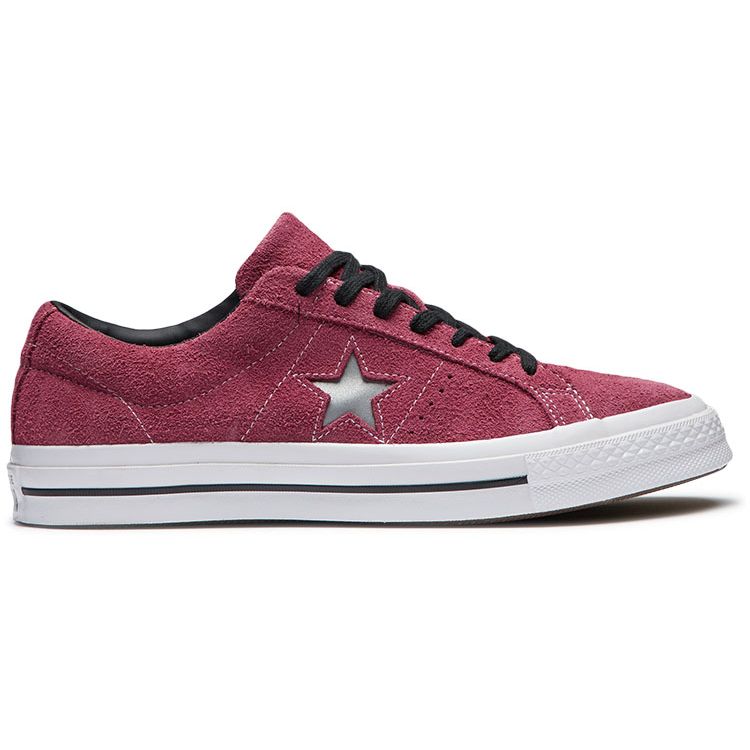 Converse One Star Suede Casual Comfortable Low Top Sneakers Unisex Sneakers Rose-Red 165955C