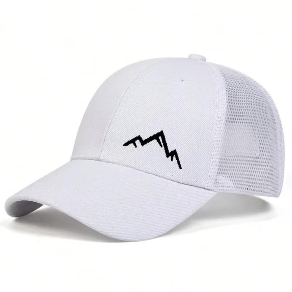 Breathable Mesh Baseball Cap Mountain Range Embroidery Hip Hop Hat Fashion Sunscreen Hat  Summer