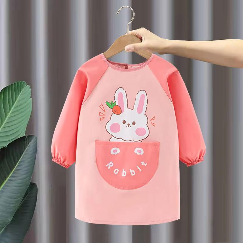 Cute Cartoon Smock Infant Protective Apron Children's Waterproof Bib Suitable For Babies To Play Eat Etc