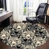 1pc Leopard Pattern Office Round Area Rug, Indoor Mat Suitable For Office, Under Office Chairs Bedroom Living Room Home Decor, Room Deco