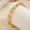 Gold Color Thick Oval Twist Bracelet for Women,Stainless Steel Handmade Chain Bracelets,Trendy Jewelry Mother's Day Gift