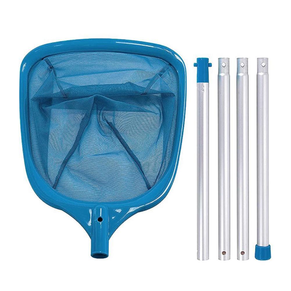 Swimming Pool Leaf Rake Mesh Professional Skimmer Net with 4 Section buckle Pole Cleaning Net Swimming Pool Spa Tool Pool Parts