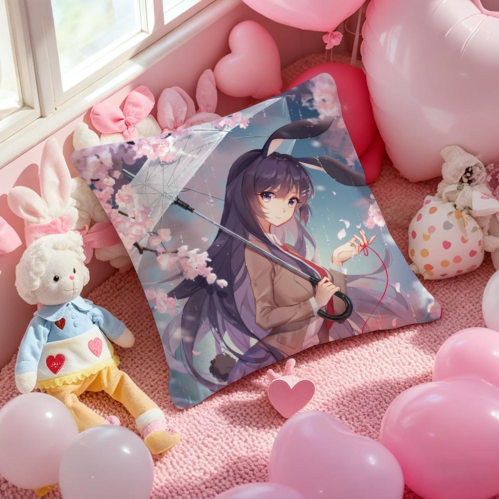 

Mai S-Sakurajima Anime Cushion Cover Pattern Printed Pillowcase for Living Room Sofa Cushion Cover & Bedroom Decor 12x12Inch