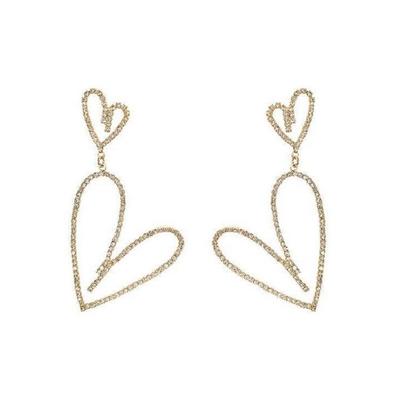 Full Diamond Love Design Senior Heart -shaped Earrings