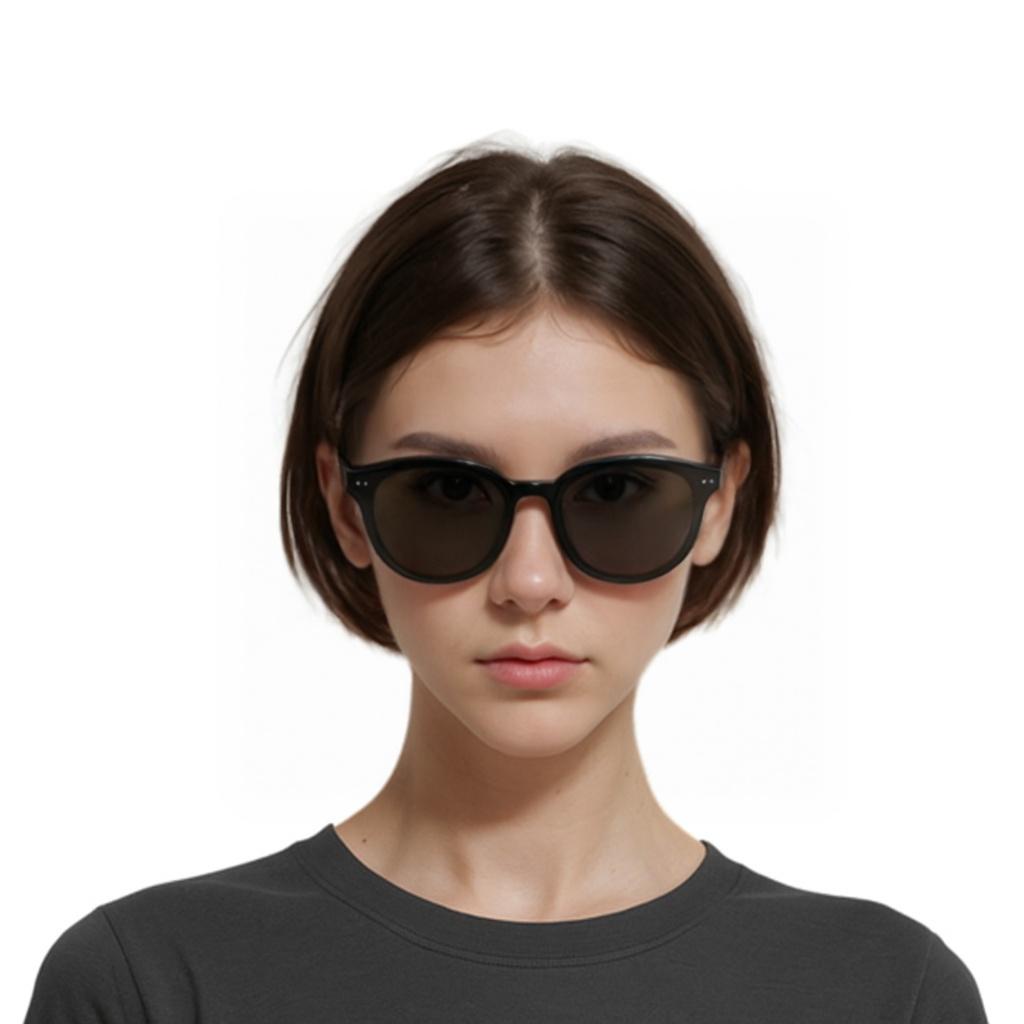 Gentle Monster Logo Detail Frame Irregular Sunglasses Unisex Sunglasses Black GM-JADE01