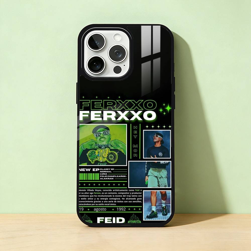

AAA Singer F-Feid Ferxxo SIXDO Phone Case For iPhone 17,16,15,14,13,12,11,Pro Max,Plus Candy Silver Cover iPhoneXSMAX