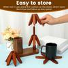 Wooden Tree Trivet with Utensil Holder Heat Resistant Table Mat For Hot Dishes Pot Bowl Pan Teapot Cup Coaster Insulated Pad Set