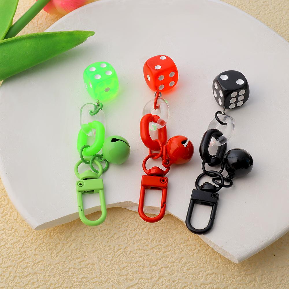 Красочные акриловые кости брелок милый мини колокольчик подвески брелок женский кошелек — фото 5