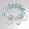 Vendita Calda Braccialetti con Perline in Cristallo Flesso Cristallo Crepato Fiore Esploso Stella Luna Nappa Argento 8mm per Donne Ragazze 1418